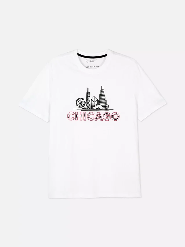 T-shirt Chicago de manga curta