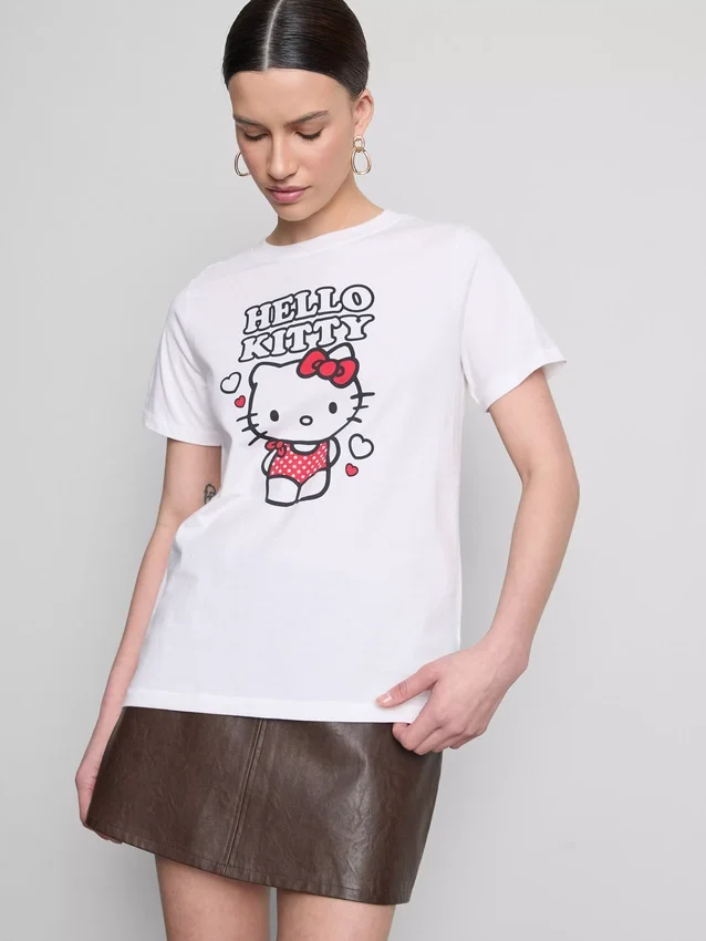 T-shirt com estampado da Hello Kitty em algodão