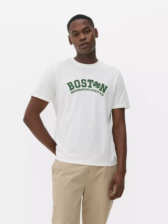 T-shirt com estampado de Boston