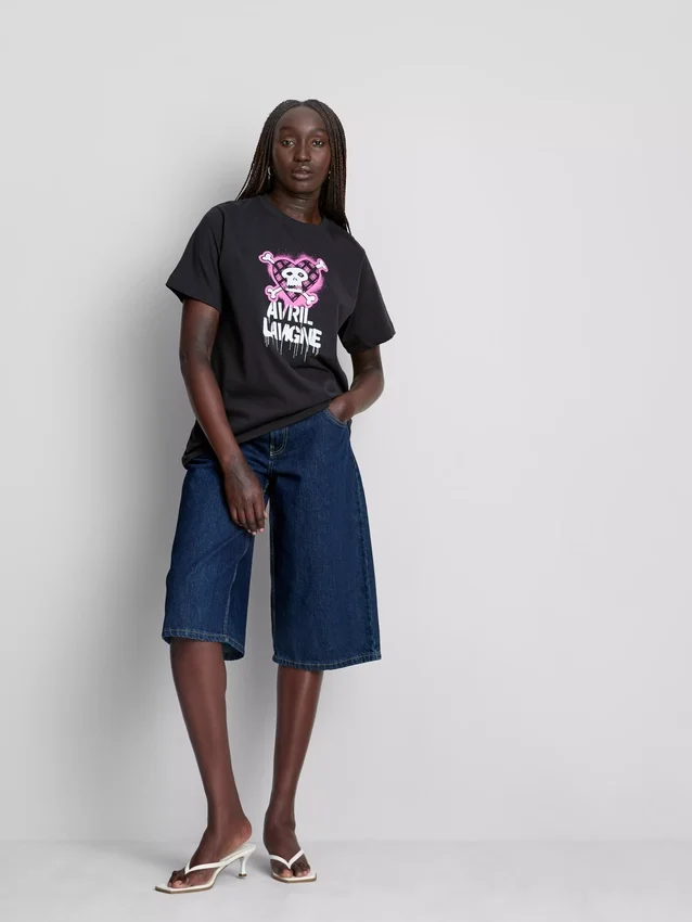 T-shirt de algodão com estampado da Avril Lavigne