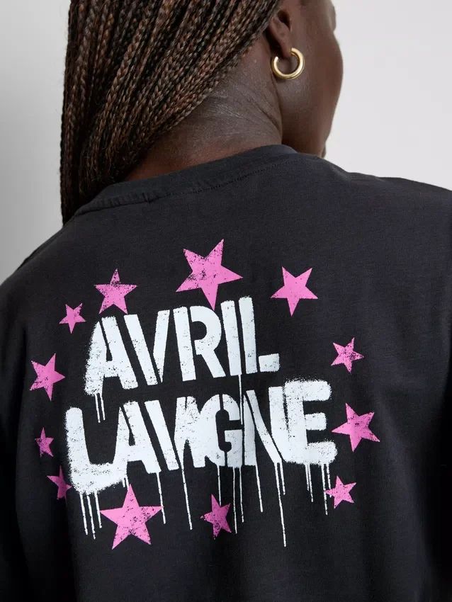 T-shirt de algodão com estampado da Avril Lavigne