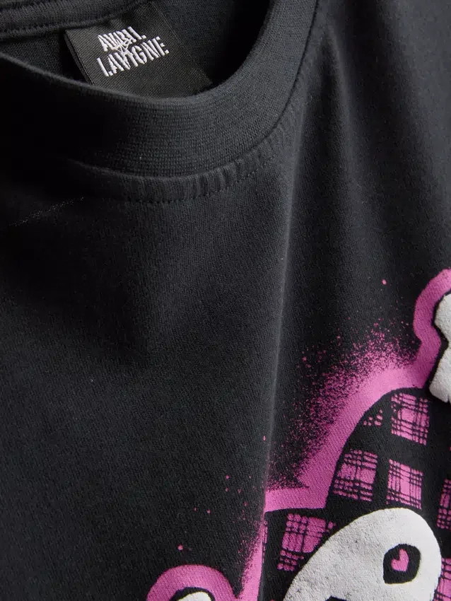 T-shirt de algodão com estampado da Avril Lavigne