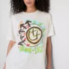 T-shirt de algodão com logótipo «Blink 182» de corte descontraído
