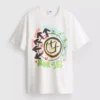 T-shirt de algodão com logótipo «Blink 182» de corte descontraído