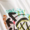 T-shirt de algodão com logótipo «Blink 182» de corte descontraído