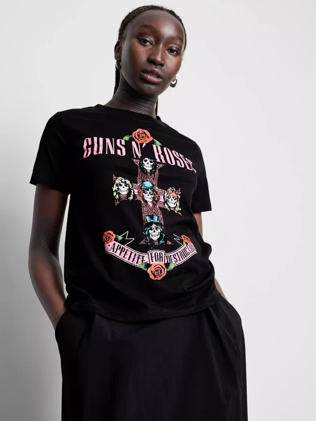 T-shirt de algodão com o álbum «Music» dos Guns N’ Roses