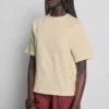 T-shirt de algodão de manga curta em croché