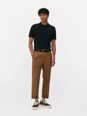T-shirt de algodão piqué estilo polo