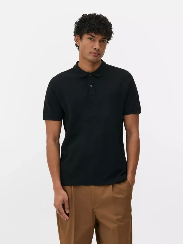 T-shirt de algodão piqué estilo polo