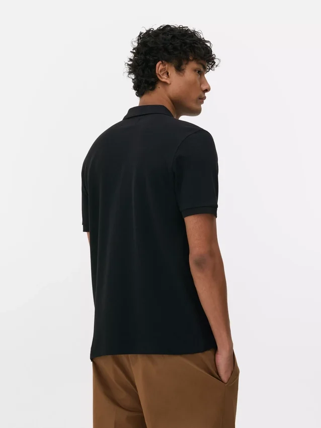T-shirt de algodão piqué estilo polo