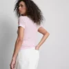T-shirt de gola redonda com dupla camada