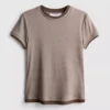 T-shirt de gola redonda com dupla camada