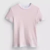 T-shirt de gola redonda com dupla camada