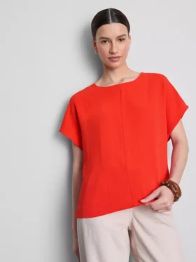 T-shirt de gola redonda descontraída com circulação de ar