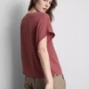 T-shirt de gola redonda descontraída com circulação de ar