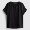 T-shirt de gola redonda descontraída com circulação de ar