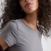 T-shirt de gola redonda «Second Skin»