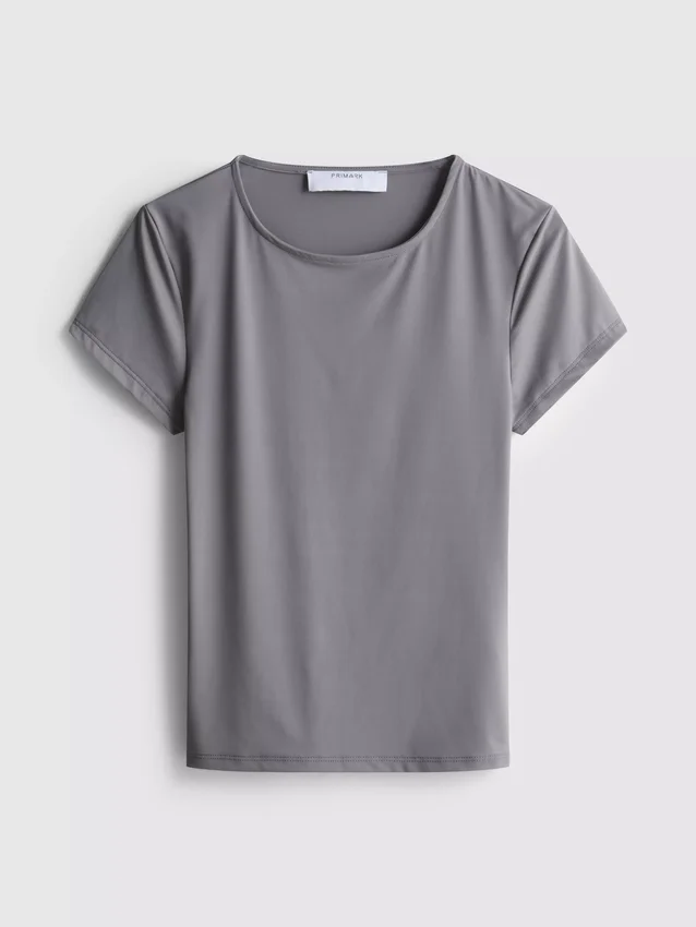 T-shirt de gola redonda «Second Skin»