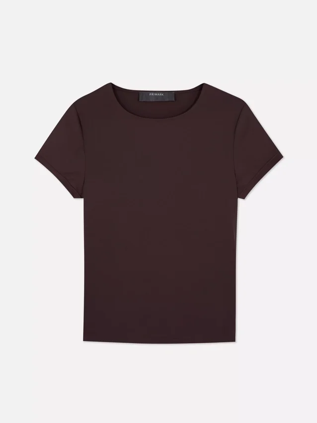 T-shirt de gola redonda «Second Skin»
