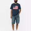 T-shirt de manga curta com bandeira americana