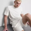 T-shirt de manga curta com textura