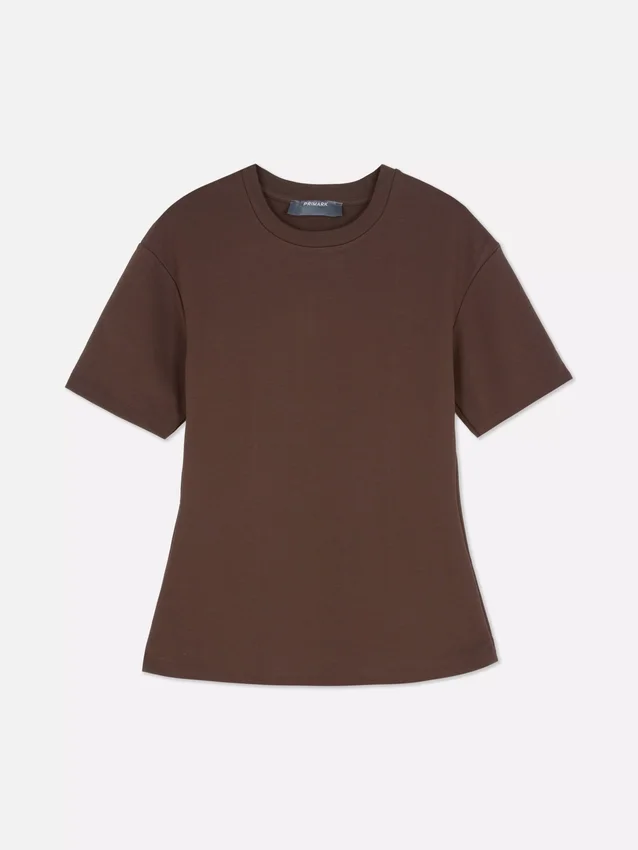 T-shirt de tecido pesado com corte justo