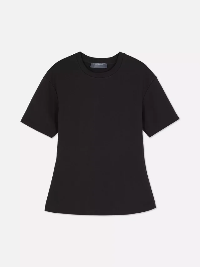 T-shirt de tecido pesado com corte justo