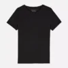 T-shirt elástico de gola redonda