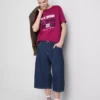 T-shirt gráfica de manga curta em algodão