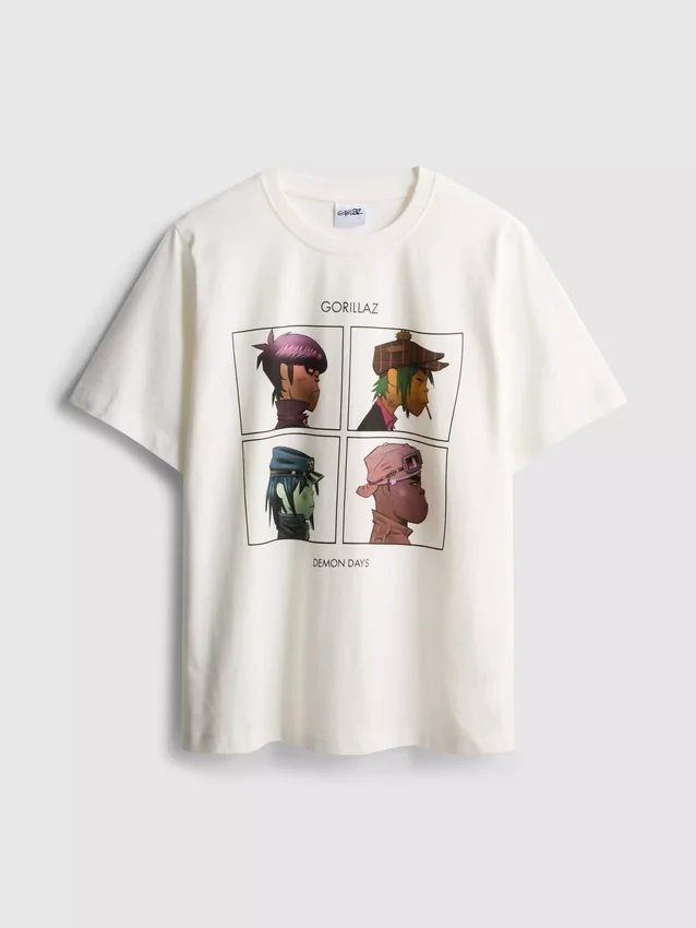 T-shirt musical com estampado Gorillaz de corte descontraído