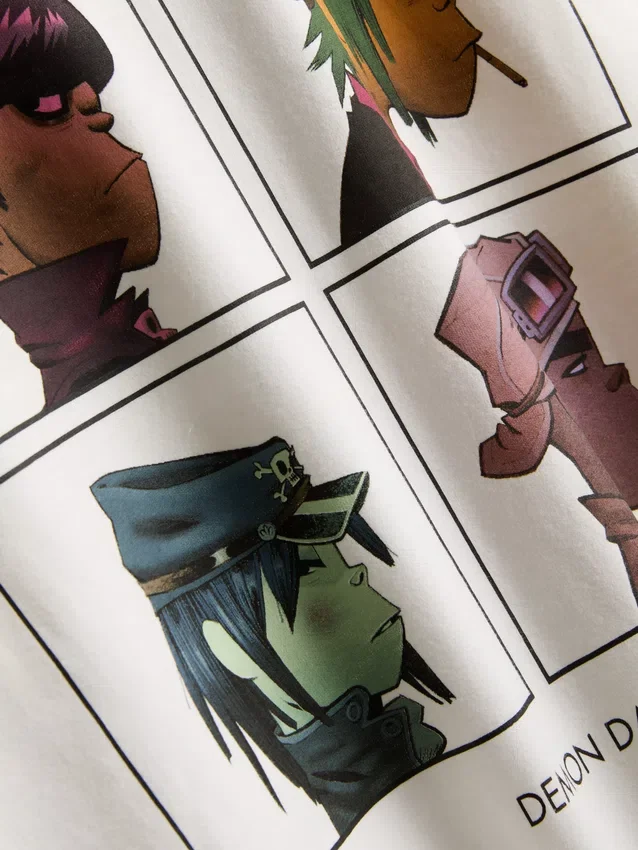T-shirt musical com estampado Gorillaz de corte descontraído