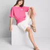 T-shirt oversized com estampado gráfico em tom havana, com elevado teor de algodão