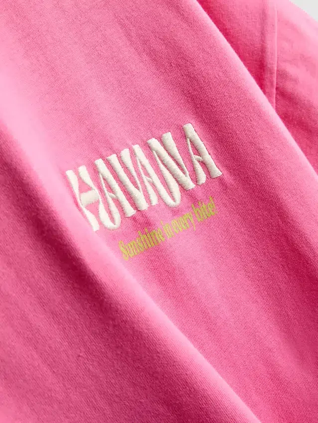 T-shirt oversized com estampado gráfico em tom havana, com elevado teor de algodão