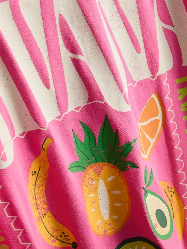 T-shirt oversized com estampado gráfico em tom havana, com elevado teor de algodão