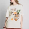 T-shirt oversized de algodão ao estilo retro
