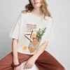 T-shirt oversized de algodão ao estilo retro