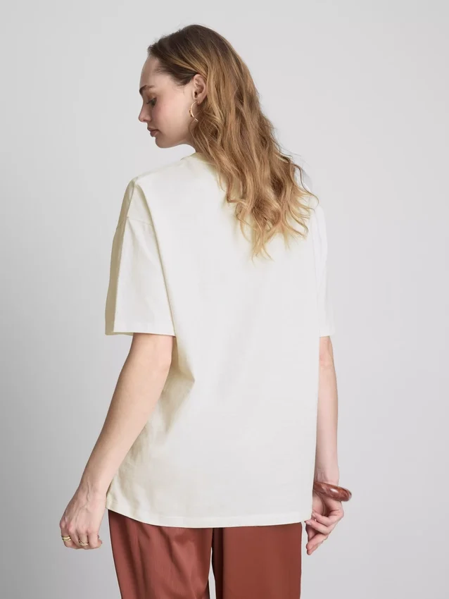 T-shirt oversized de algodão ao estilo retro
