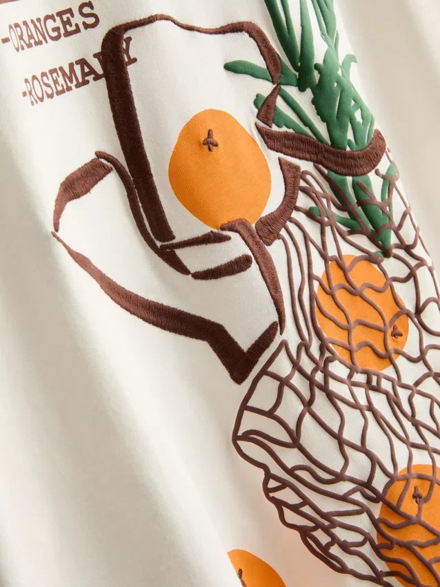 T-shirt oversized de algodão ao estilo retro