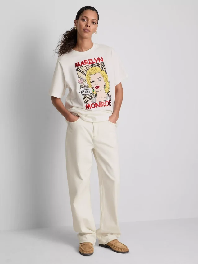 T-shirt oversized de algodão com estampa da Marilyn Monroe