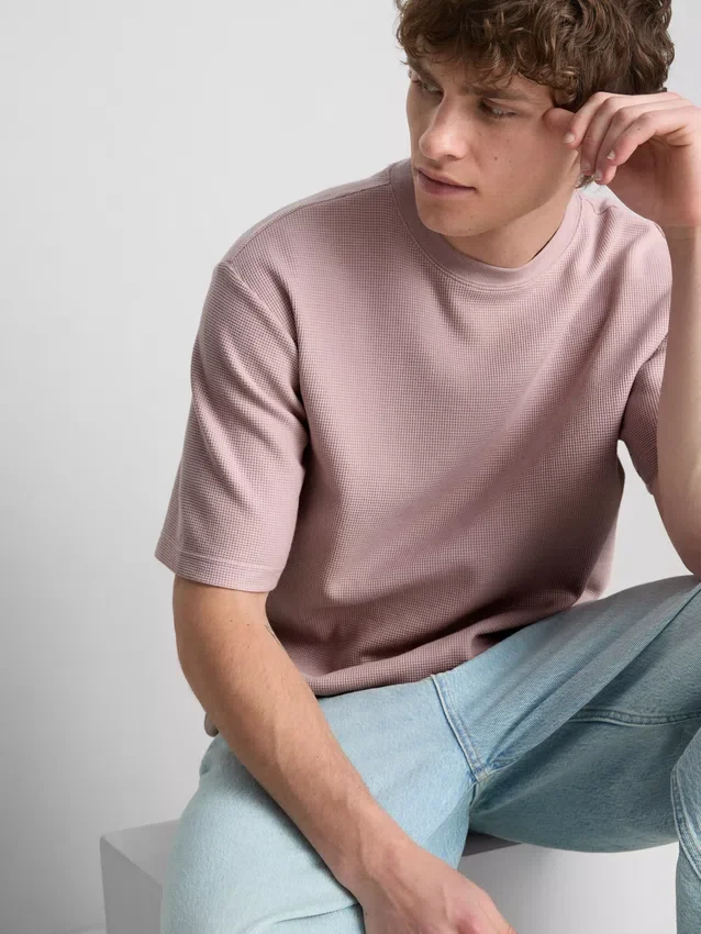 T-shirt quadrada com textura