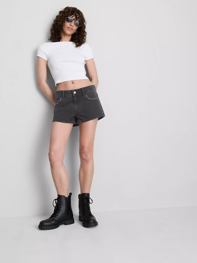 The Primark Scene | Calções de ganga de algodão com tachas