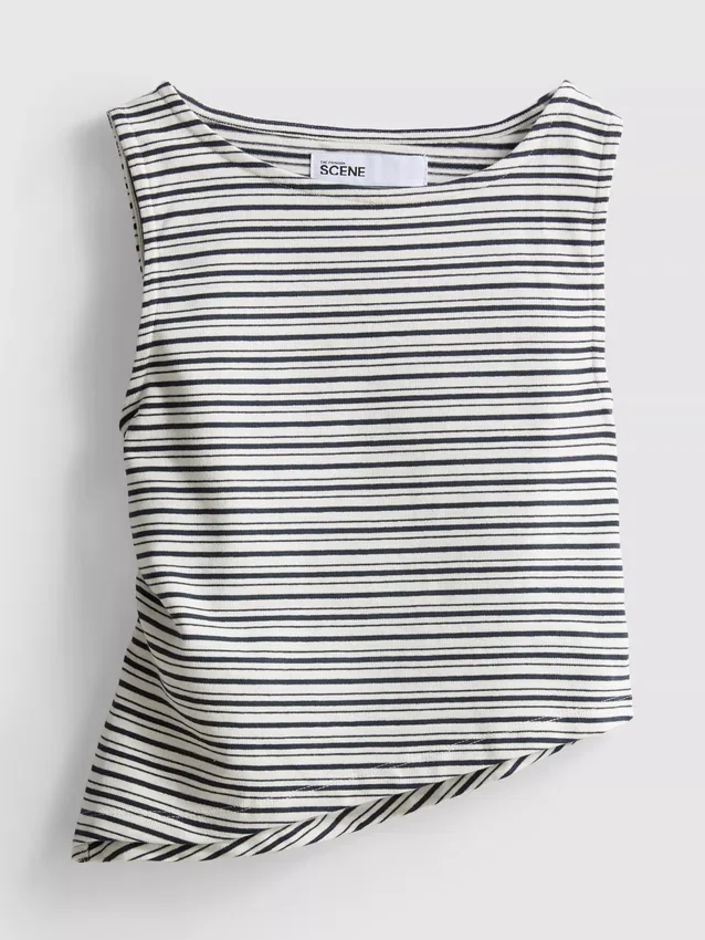 The Primark Scene | Camisola sem mangas com riscas assimétricas