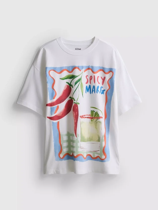 The Primark Scene | T-shirt oversized de algodão com estampa de margarida