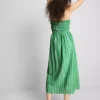 The Primark Scene | Vestido midi bandeau com riscas franzidas