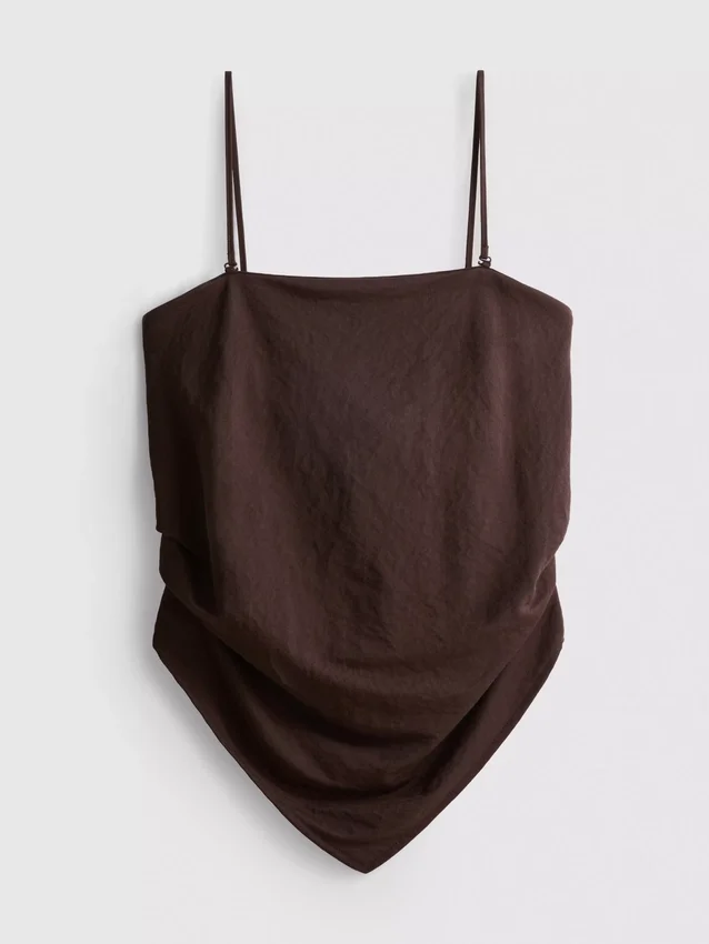 Top bandeau com bainha em forma de lenço