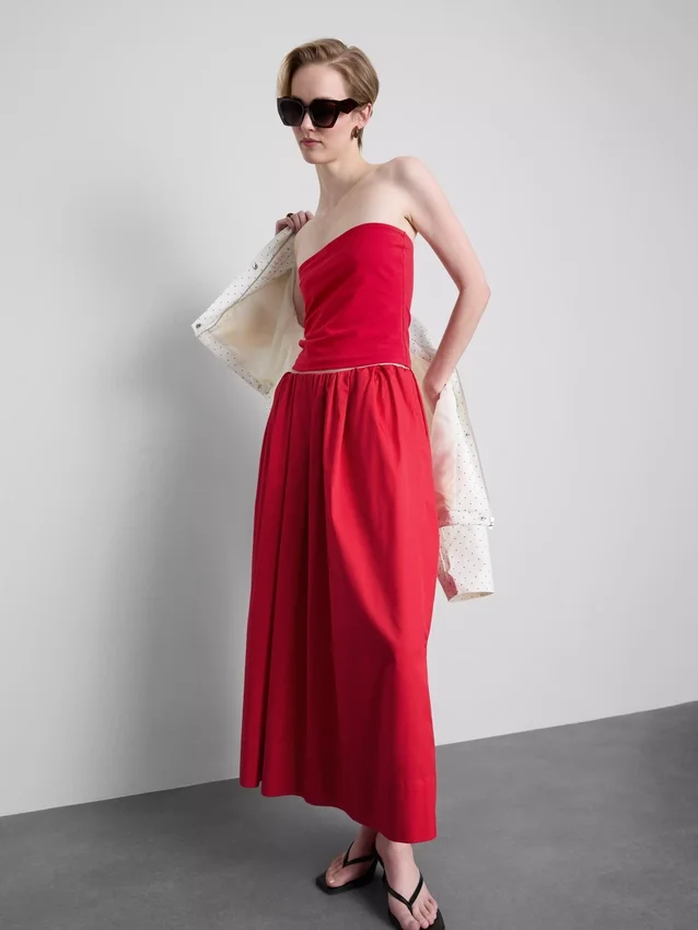 Top bandeau com elevada percentagem de algodão