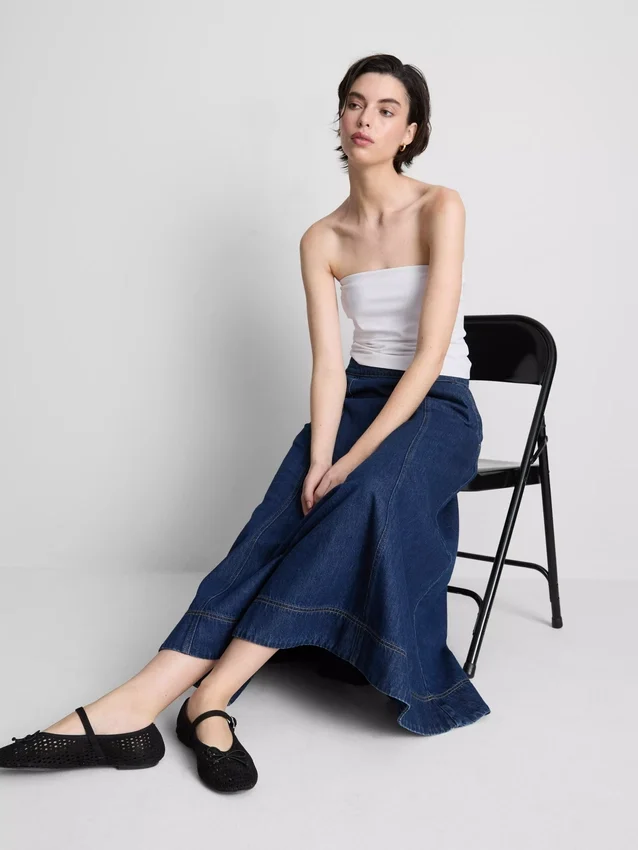 Top bandeau com elevada percentagem de algodão