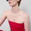 Top bandeau com elevada percentagem de algodão