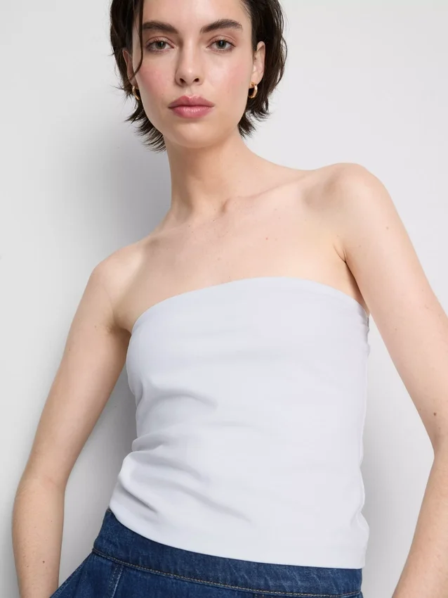 Top bandeau com elevada percentagem de algodão