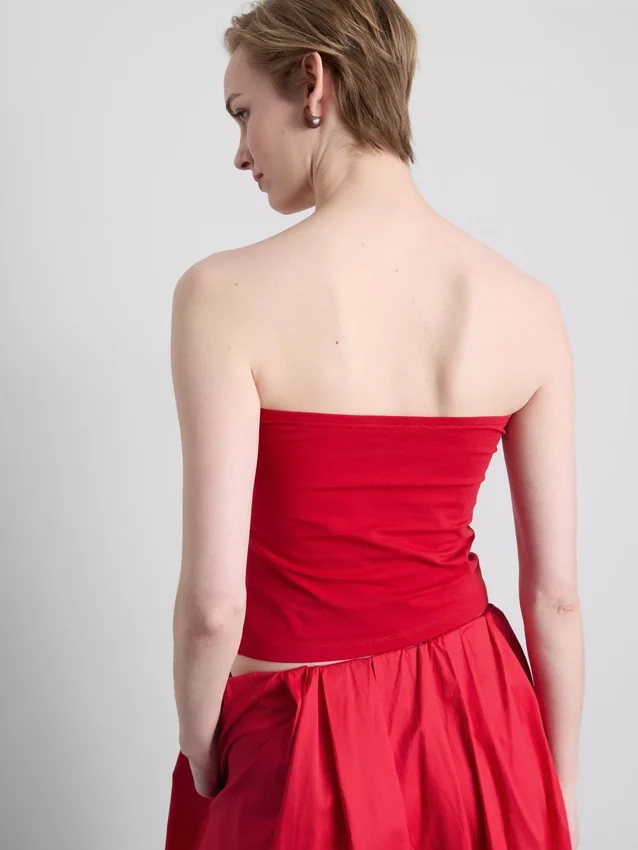 Top bandeau com elevada percentagem de algodão